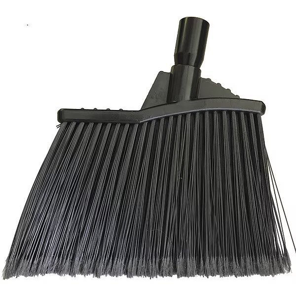 9 in Sweep Face Angle Broom, Medium, Black