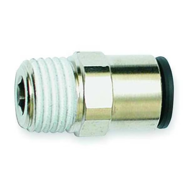 Nylon Male Connector, Push-to-Connect x MNPT, For 1/2 in Tube OD, 1/2 in Pipe Size, Black, 10 PK, Legris, Mfr#: 3175 62 22