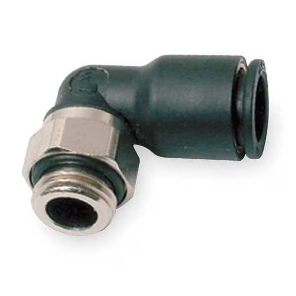Push-to-Connect, Threaded Male Elbow, 4mm Tube Size, Nylon, Black, 10 PK, Legris, Mfr#: 3199 04 10