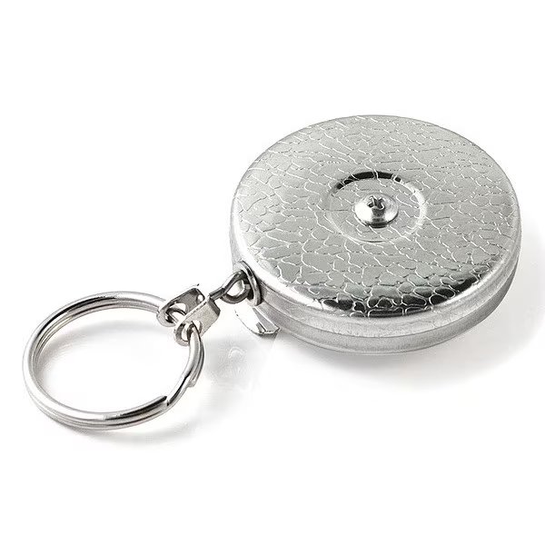 Key Reel, Split Ring Type, 1 1/8 in Ring Size, Chrome, Key-Bak, Mfr#: 0003-011