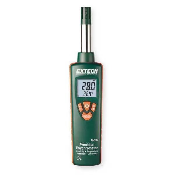Temp/Humdty Mtr, 0 to 100 per Rel Hum Rng, Extech, Mfr#: RH390
