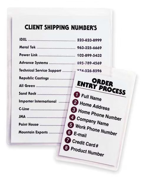 Self Adhesive Holder, Vinyl, PK50, C-Line Products, Mfr#: 70911