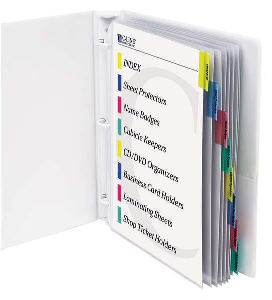 Sheet Protector Set, 8 Tab, Multicolor, PK8, C-Line Products, Mfr#: 05580