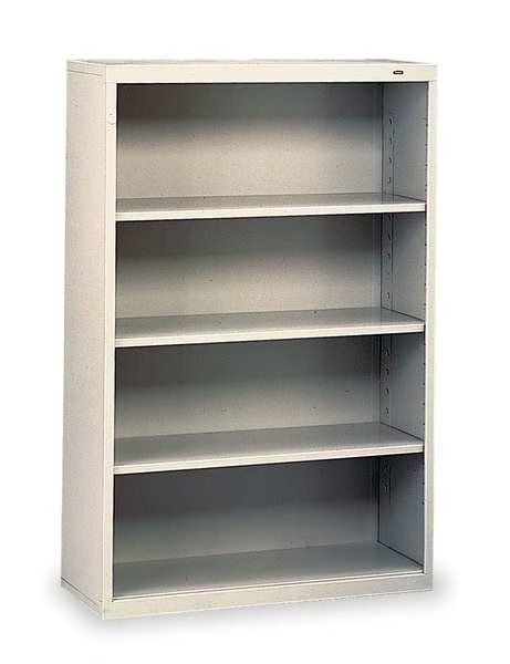 4-Shelf Stationary Bookcase, 52"x34-1/2" Light Gray, Tennsco, Mfr#: B-53LG