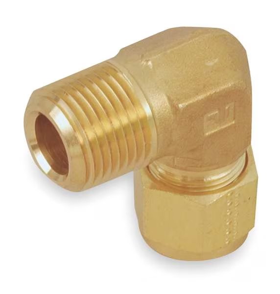 3/8" CPI x 1/4" MNPT Brass 90 Degree Elbow, Parker, Mfr#: 6-4 CBZ-B