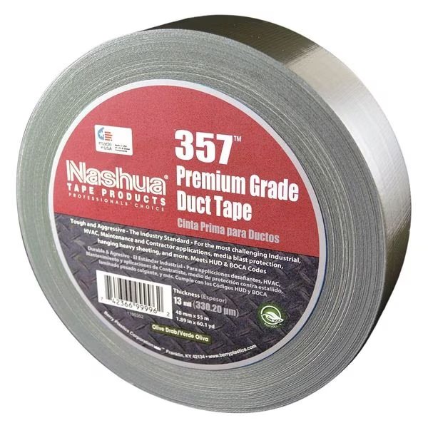 Olive Drab Duct Tape, 48mm x 55m, 13 mil, Nashua, Mfr#: 357