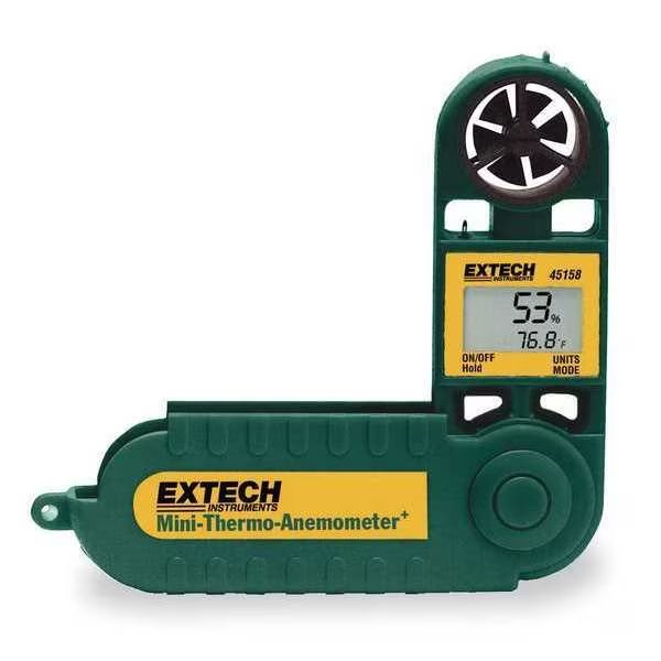 Anemometer with Humidity, 100 to 5500 fpm, Extech, Mfr#: 45158