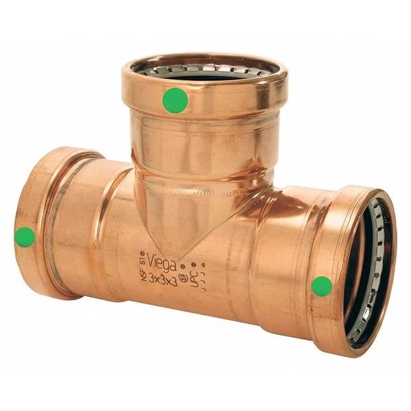 Viega ProPress XL tee, 2-1/2" x 2" x 2", Viega, Mfr#: 22278