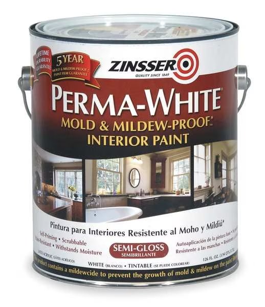 Interior Paint, Semi-Gloss, WaterBase, Semi-gloss, 1 gal, Zinsser, Mfr#: 2761