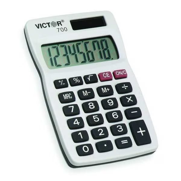 Pocket Calculator, LCD, 8 Digits, Victor Technology, Mfr#: 700
