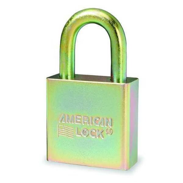 Padlock, Keyed Different, Standard Shackle, Rectangular Steel Body, Boron Shackle, 3/4 in W, American Lock, Mfr#: A5200GLN