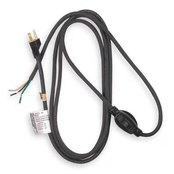 Power Cord, 5-15P, SJT, 10 ft., Blk, 10A, 14/3, Power First, Mfr#: 1TNC7