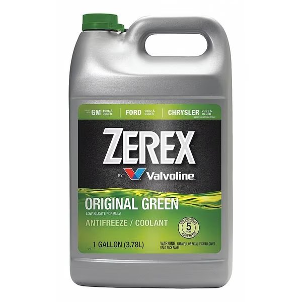 Antifreeze Coolant: Bottle, 1 gal, Concentrated, IAT, Ethylene Glycol, Original, Green, Zerex, Mfr#: ZX001