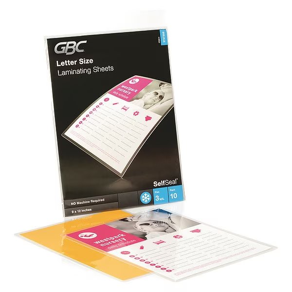 Laminating Sheets, 12x9 In., PK10, Gbc, Mfr#: 3747308CF