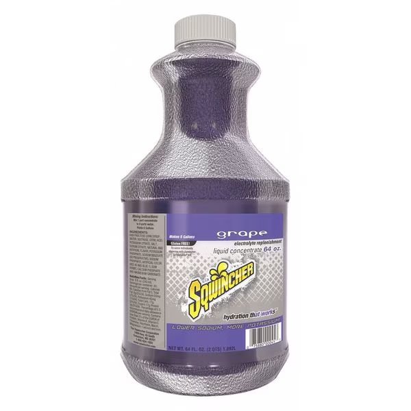 Sports Drink Mix, 64 oz., Liquid Concentrate, Regular, Grape, Sqwincher, Mfr#: 159030322