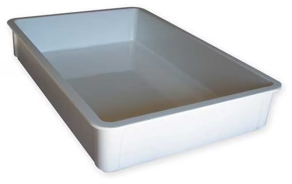 Stacking Container, White, Fiberglass Reinforced Composite, 25 3/4 in L, 17 3/4 in W, 4 1/2 in H, Molded Fiberglass, Mfr#: 8750085269