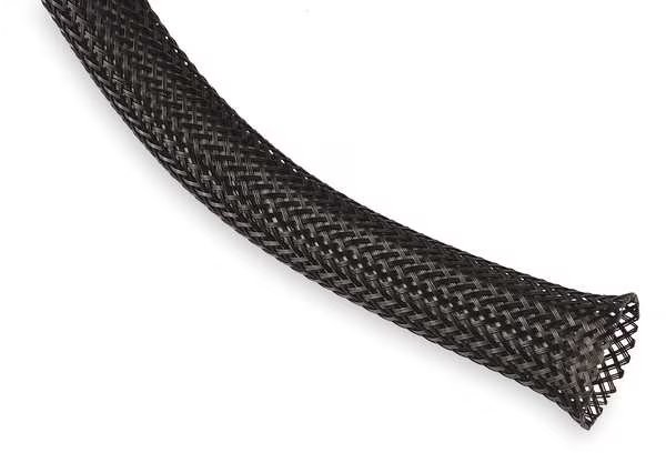 Braided Sleeving, 0.500 In., 10 ft., Black, Techflex, Mfr#: PTN0.50BK10