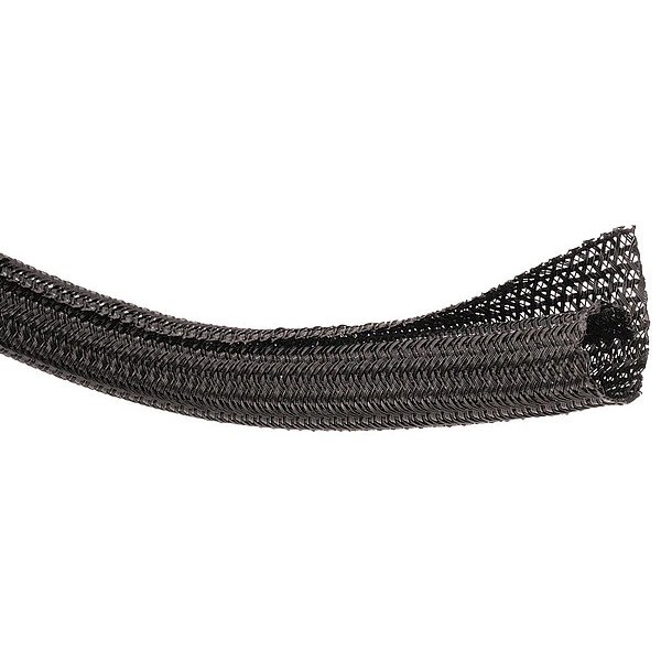 Braided Sleeving, 150 ft., Black, Techflex, Mfr#: F6N0.50BK