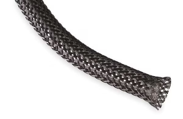 Braided Sleeving, 0.630 In., 250 ft., Black, Techflex, Mfr#: HWN0.63BK250