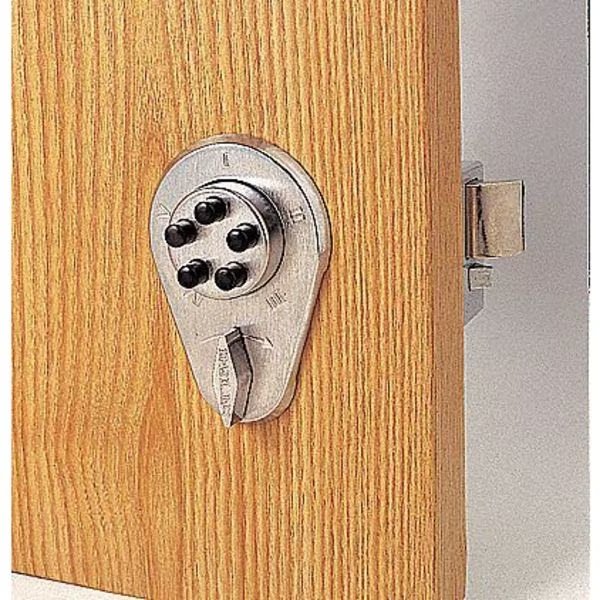 Pushbutton Deadbolt, Satin Chrome, Kaba, Mfr#: 919-26D