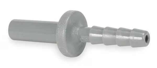 Tube to Hose Adapter, 1/4 in Tube Size, Acetal, Gray, 10 PK, John Guest, Mfr#: PI250808S-PK10