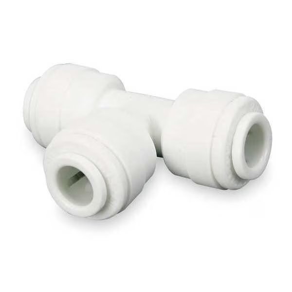 Push-to-Connect Union Tee, 3/8 in Tube Size, Acetal, White, 10 PK, John Guest, Mfr#: CI0212W-PK10