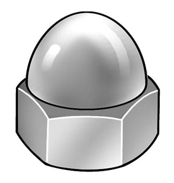 Standard Crown Cap Nut, 1/4"-20, Steel, Chome Plated, 5/8 in H, 5 PK, EnjoyTool Select, Mfr#: MPB3095