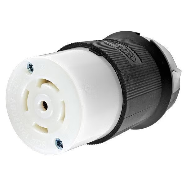 30A Twist-Lock Connector 4P 5W 120/208VAC L21-30R BK/WT, Hubbell, Mfr#: HBL2813