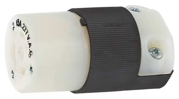 15A Twist-Lock Connector 2P 3W 277VAC L7-15R BK/WT, Hubbell, Mfr#: HBL4779C