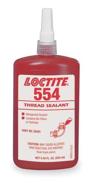 Pipe Thread Sealant 8.5 fl oz, Bottle, 554, Red, Liquid, Loctite, Mfr#: 135489
