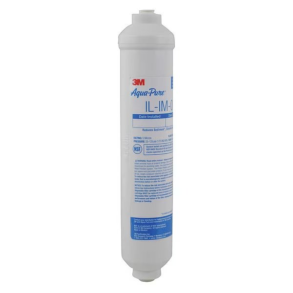 Inline Filter, Ice Maker, 10-5/16x2-1/8In, 3M Aqua-Pure, Mfr#: 5617202