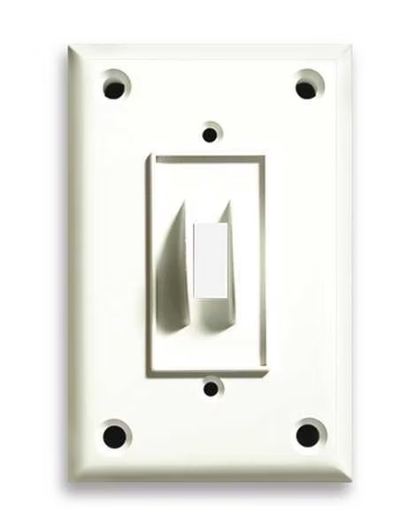 Single Switch Wall Plates and Covers, Number of Gangs: 1 Polycarbonate and Nylon Blend, White, Cortech, Mfr#: TPSS