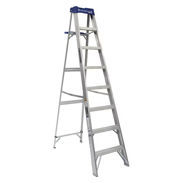 8 ft Aluminum Stepladder, Louisville, Mfr#: AS2108