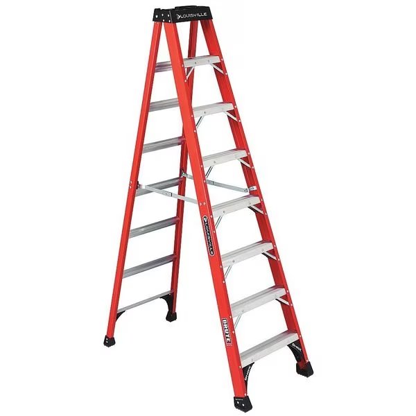 8 ft Fiberglass Stepladder, 375 lb Capacity, Louisville, Mfr#: FS1408HD