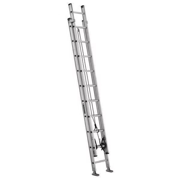20 ft Aluminum Extension Ladder, 300 lb Load Capacity, Louisville, Mfr#: AE2220