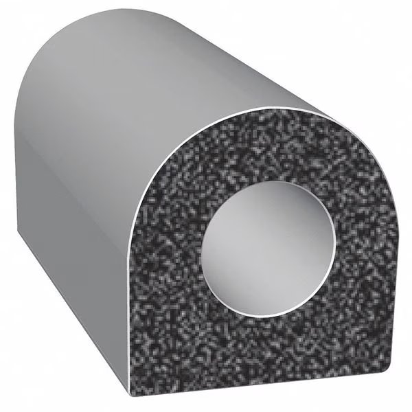 Rubber Seal, D-Shaped, 0.5"W x 100 ft., Trim-Lok, Mfr#: X202BT-100