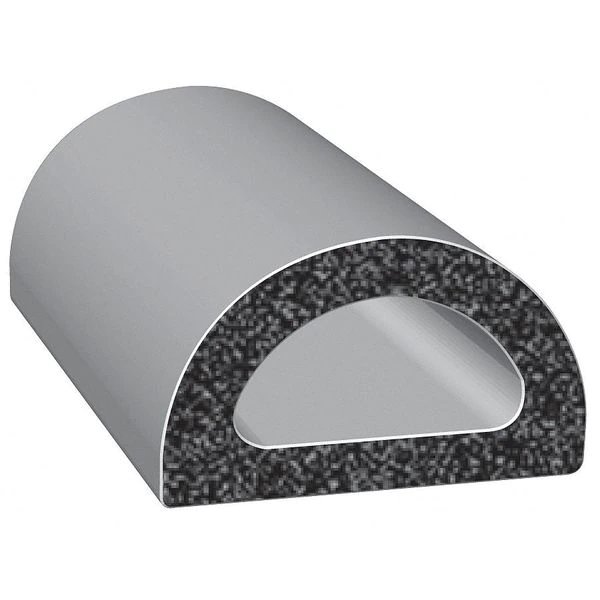 Rubber Seal, D-Shaped, 0.75"W x 100 ft., Trim-Lok, Mfr#: X135HT-100