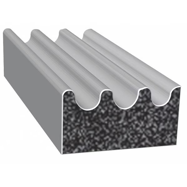 Rubber Seal, Ribbed, .063"W x 100 ft., Trim-Lok, Mfr#: X103HT-100
