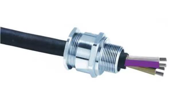 Cable Connector, 1/2 in., Straight, Silver, Appleton Electric, Mfr#: 20SA2F0505