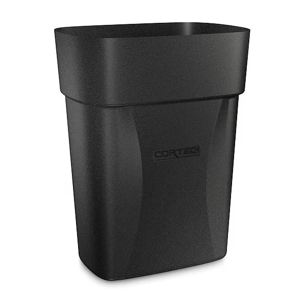 3-1/2 gal Rectangular Trash Can, Black, 8 1/4 in Dia, Open Top, Polyethylene, Cortech, Mfr#: 714BK