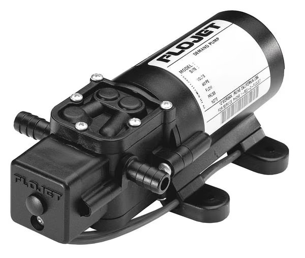 Diaphragm Pump, Motor Driven, 24VDC, 35 psi, Flojet, Mfr#: RLFP222201D