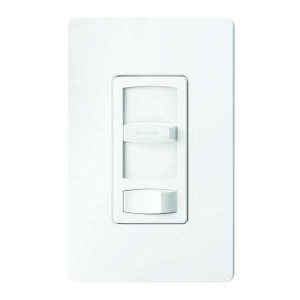 Lighting Dimmer, Slide, 1-Pole/3-Way, Lutron, Mfr#: CTCL-153P-WH