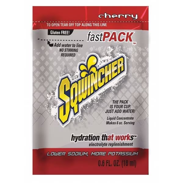 Sports Drink Mix, 0.6 oz., Liquid Concentrate, Regular, Cherry, 50 PK, Sqwincher, Mfr#: 159015301