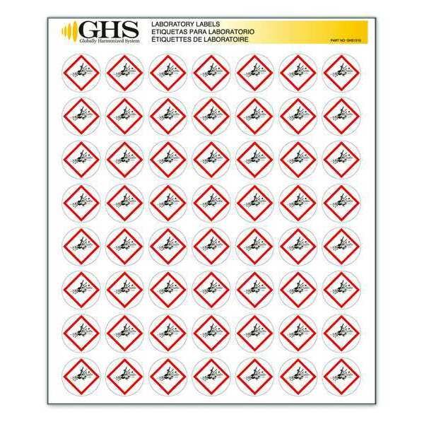 Label, Exploding Bomb, Gloss Paper, PK1120, Ghs Safety, Mfr#: GHS1210