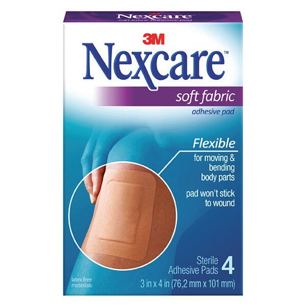 Gauze Pad, Soft Fabric, 3x4", PK12, Nexcare, Mfr#: SFP34
