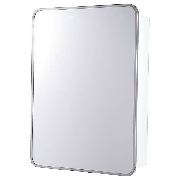 16" x 22" Surface Mounted Stainless Steel Framed Round Corner Cabinet