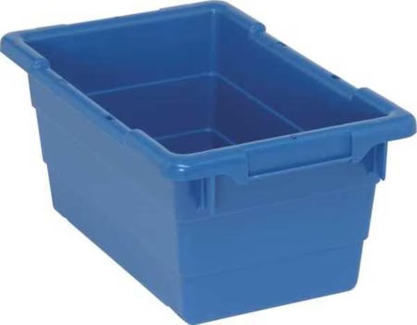 Cross Stacking Container, Blue, Polypropylene, 17 1/4 in L, 11 in W, 8 in H, Quantum Storage Systems, Mfr#: TUB1711-8BL