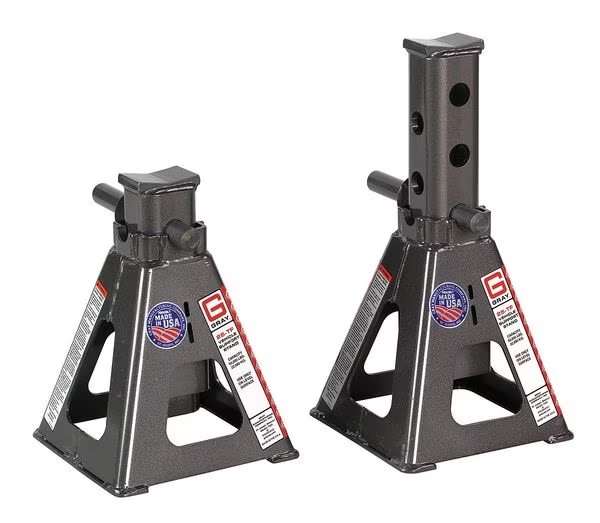 Vehicle Jack Stand, 25 Ton Load Capacity, 20 in Max Extender, 12 in Min Height, Steel, 1 PR, Gray, Mfr#: 25TF Stands