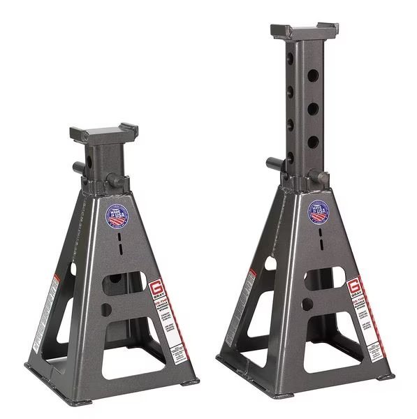 Vehicle Stand, Pin Style, 25 Tons, Tall, PR, Gray, Mfr#: 25T-HF Stands