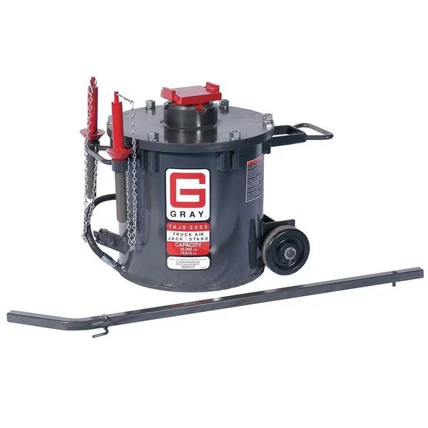 20000 lb. Air Jack Stand 52-1/4" Max. Lifting H., 17-5/8" Min. Lifting H, Gray, Mfr#: TAJS-3000